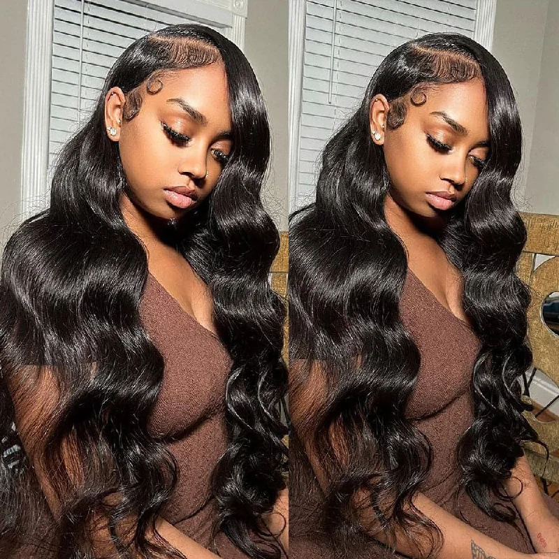 Human - hair wig with a natural - looking root for a more realistic lookSterly 13×4 / 13×6 HD Lace Body Wave Lace Front Wigs Transparent Lace Human Hair Wig