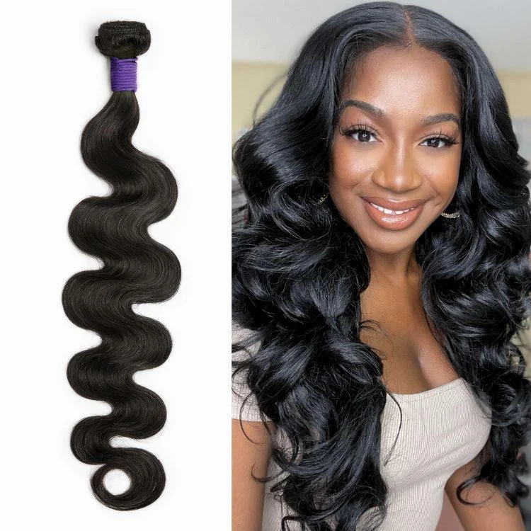 Human - hair wig with a 180 - density for a full and thick appearanceUpgraded Brazilian Hair | 1pc Body Wave 100% Virgin Brazilian Human Hair Bundle