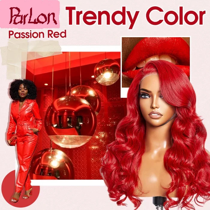 Lace wig with a wavy texture for a beachy look24 Inches 13"x4" Body Wavy Wear & Go Glueless #Red Lace Frontal Wig-100% Human Hair