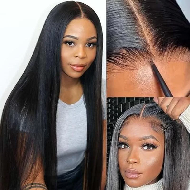 Human - hair wig with a straight texture for a sleek and minimalist lookBe the Envy of Everyone with FAYUAN Chic 5x5 Lace Straight Wig - Classic and Elegant