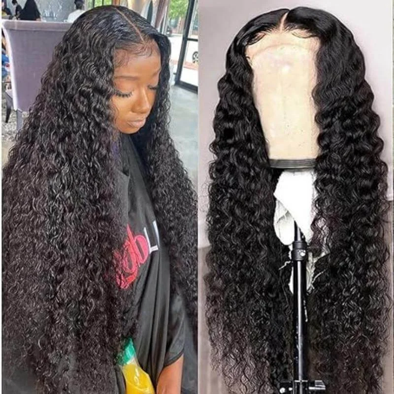 Human - hair wig with a 180 - density for a full and thick appearanceCurly Perfection in a Glueless Lace Closure Wig - 100% Human Hair for Ultimate Quality