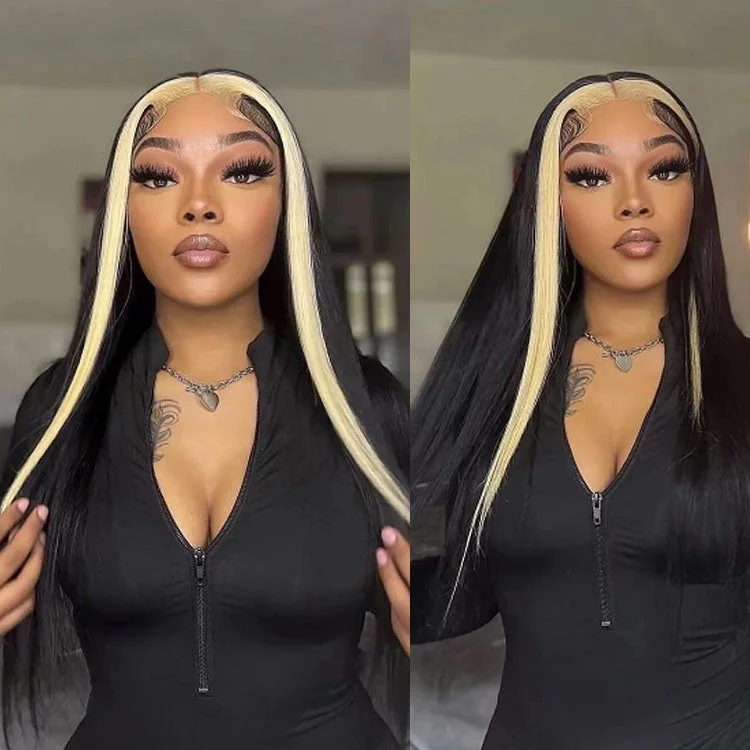 Lace wig with a straight texture for a sleek and minimalist look4x4/13x4 HD Lace Front Wigs Highlight Blonde Straight Human Hair Lace Wigs Ombre Colored Wigs