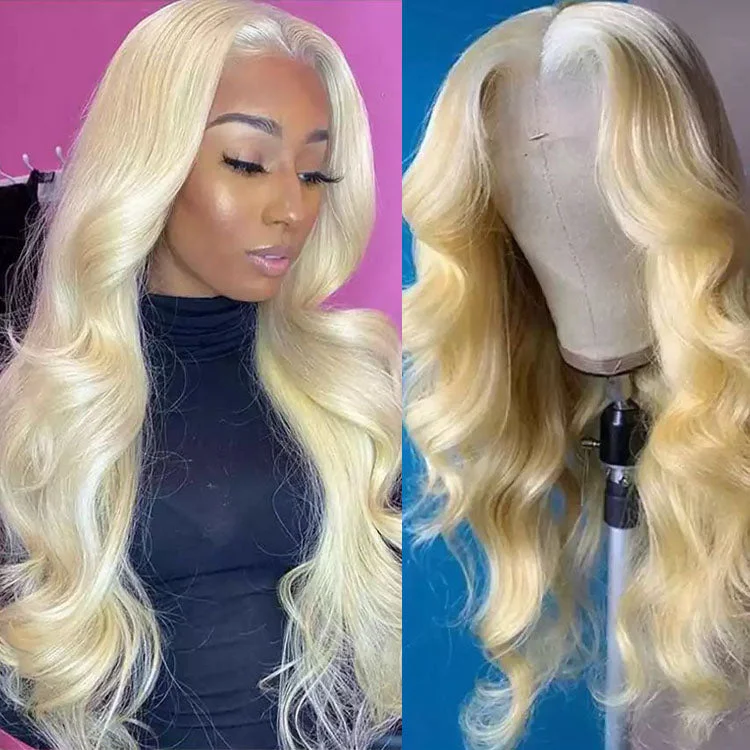 Lace wig with a straight texture for a sleek and minimalist look5x5/6x6 HD Transparent Lace Wigs 613 Blonde Human Hair Closure Wig Brazilian Body Wave