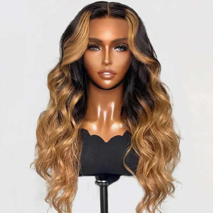 Lace wig with a 13x4 lace frontal for a wide - parting area5x5 HD Real Swiss Lace Loose Wave Glueless Closure Wig