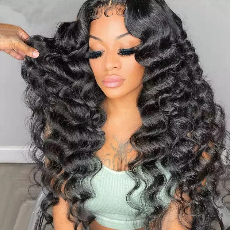 Human - hair lace wig for a luxurious and natural feel5x5 Loose Deep Wave Wig Thin HD Lace Closure Wigs Brazilian Virgin Hair Pre Plucked