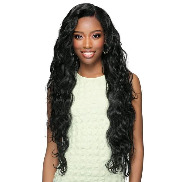 Lace wig with a wispy fringe for a soft and feminine lookBobbi Boss Human Hair Blend 13X6 HD Lace Wig - MOGL300 LYLA