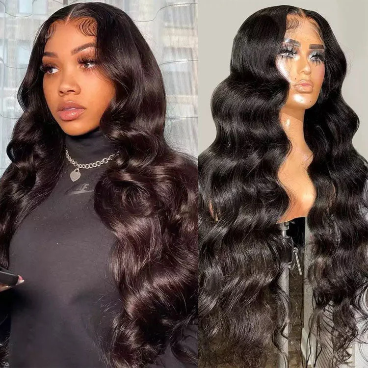 Lace wig with a straight texture for a sleek and minimalist lookBody Wave 5x5 HD Transparent Lace Closure Wig Glueless 10A Brazilian Virgin Human Hair Lace Wigs