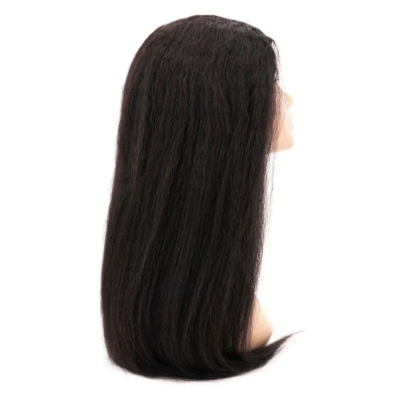 Human - hair wig with a honey - blonde color for a warm and sunny lookBrazilian Kinky Straight U-Part Wig SALE