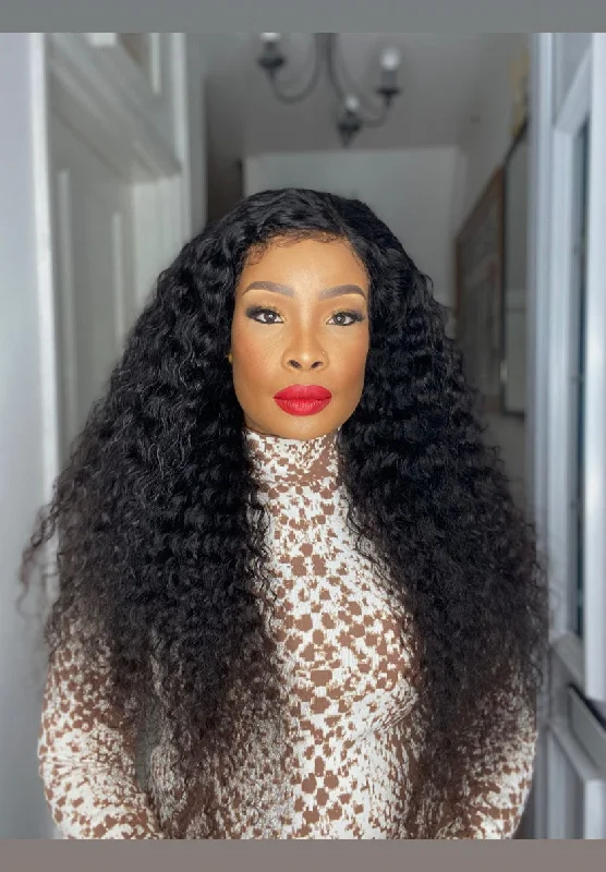 Lace wig with a 13x4 lace frontal for a wide - parting areaLACE DEEP WAVER 28