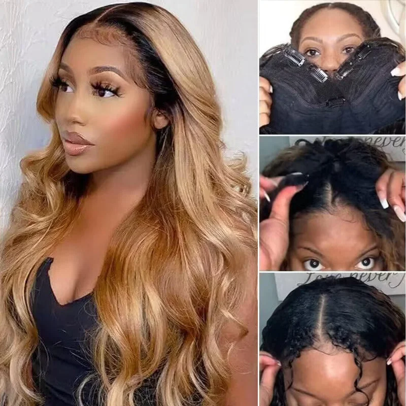 Peruvian - human - hair wig with a soft and manageable feel250% Density Glueless V Part Body Wave Wigs Beginner Friendly Thin Part Wig 12-32inch