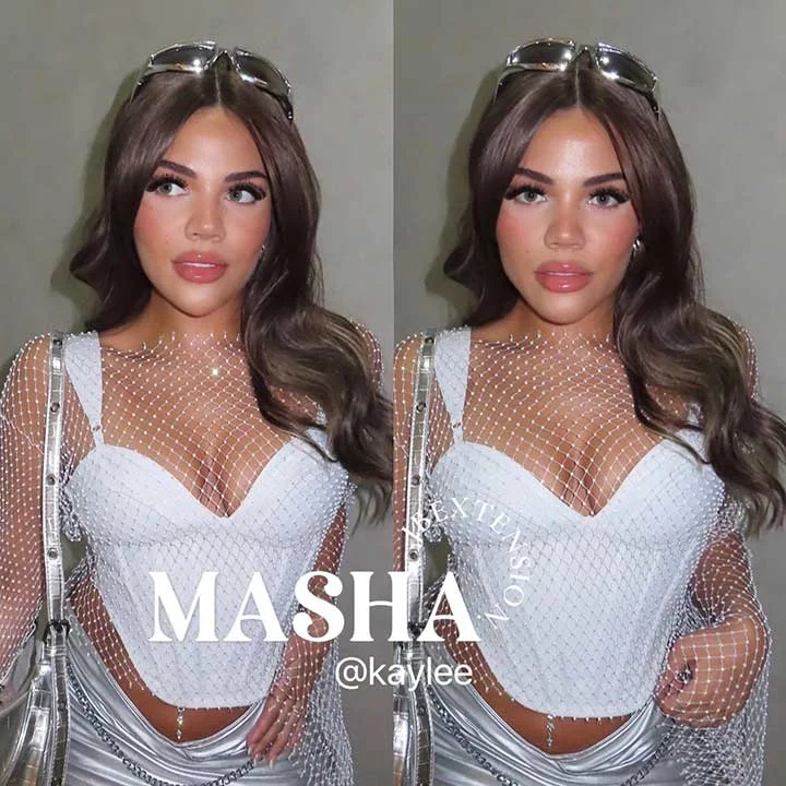 Synthetic lace wig with a heat - resistant formulaGet the Influencer Look: Wig.Pre Plucked 6*14 HD Transparent Lace Frontal Glueless Wig MASHA