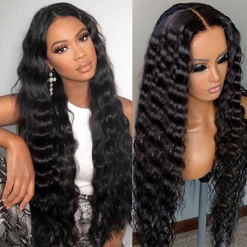 Human - hair wig with a side - swept bang for a sophisticated look5x5/13x4 HD Lace Wigs Loose Deep Wave Wig 200% Density Human Hair Wigs