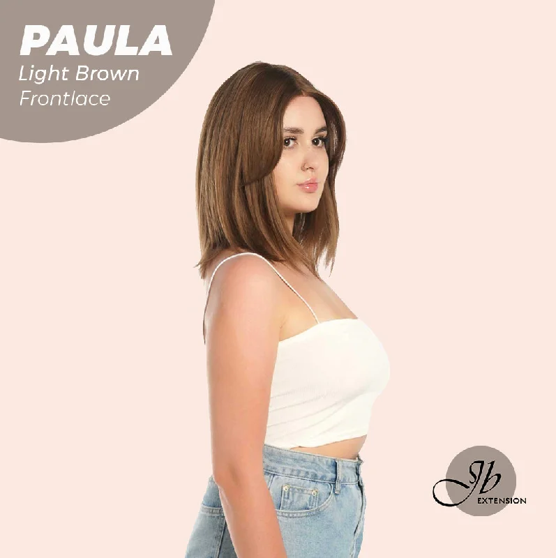 Lace wig with a side - swept bang for a sophisticated lookJBEXTENSION 12 Inches Bob Cut Light Brown Straight Pre-Cut Frontlace Glueless Wig PAULA LIGHT BROWN