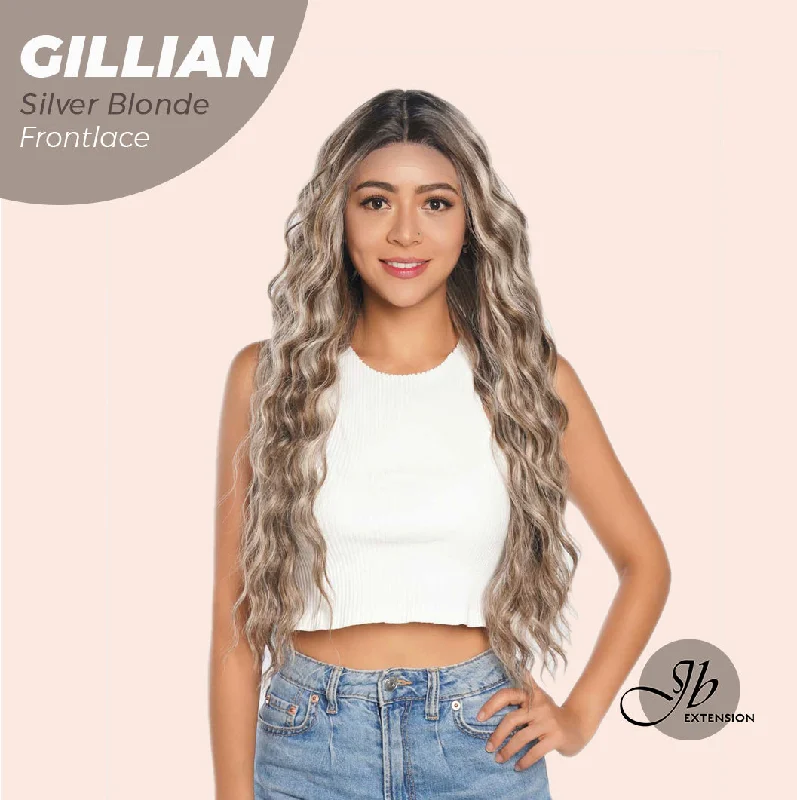 Lace wig with a straight texture for a sleek and minimalist lookJBEXTENSION 30 Inches Long Body Wave Mix Silver Blonde Frontlace Glueless Wig GILLIAN SILVER BLONDE