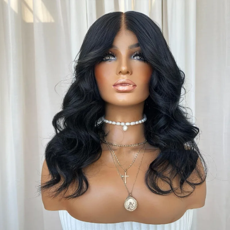 Lace wig with a pre - bleached knot for a natural - looking scalpKING KYLIE BLACK | HD FULL LACE STRETCH CAP