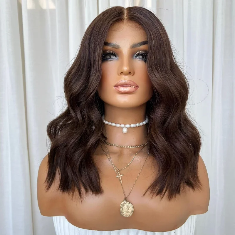 Lace wig with a middle - part for a classic and elegant styleKING KYLIE DARK BROWN | HD FULL LACE STRETCH CAP