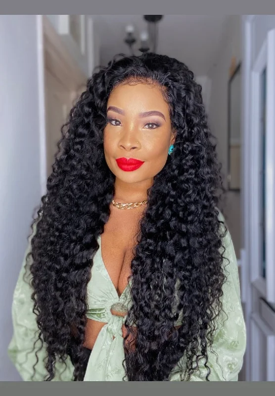 Lace wig with a middle - part for a classic and elegant styleRIHANA 28