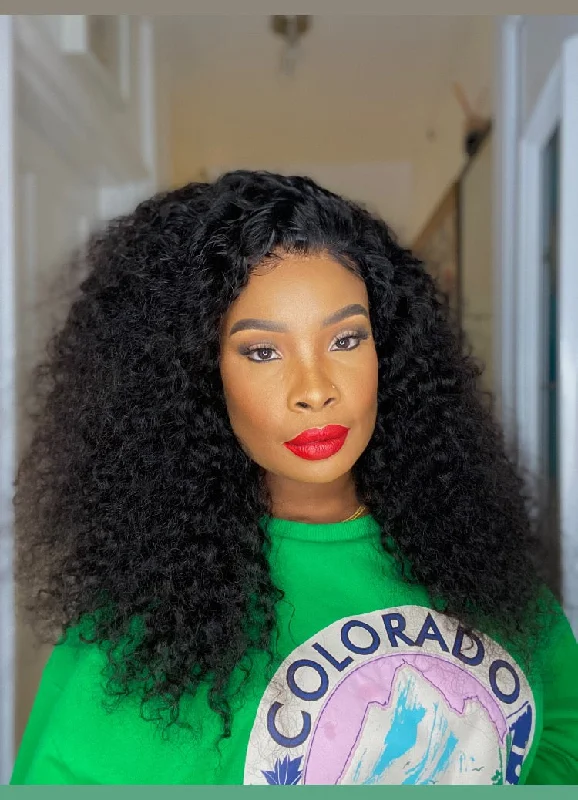 Lace wig with a 13x4 lace frontal for a wide - parting areaLACE DEEP TWIST 22