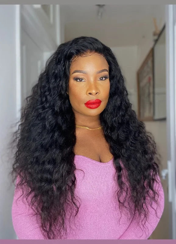 Lace wig with a pre - plucked hairline for a more natural lookLACE LOOSE WAVE 24