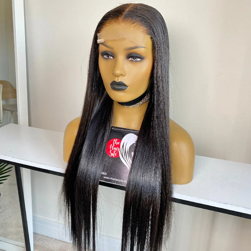 Human - hair lace wig for a luxurious and natural feelLEXI BONE STRAIGHT WIG