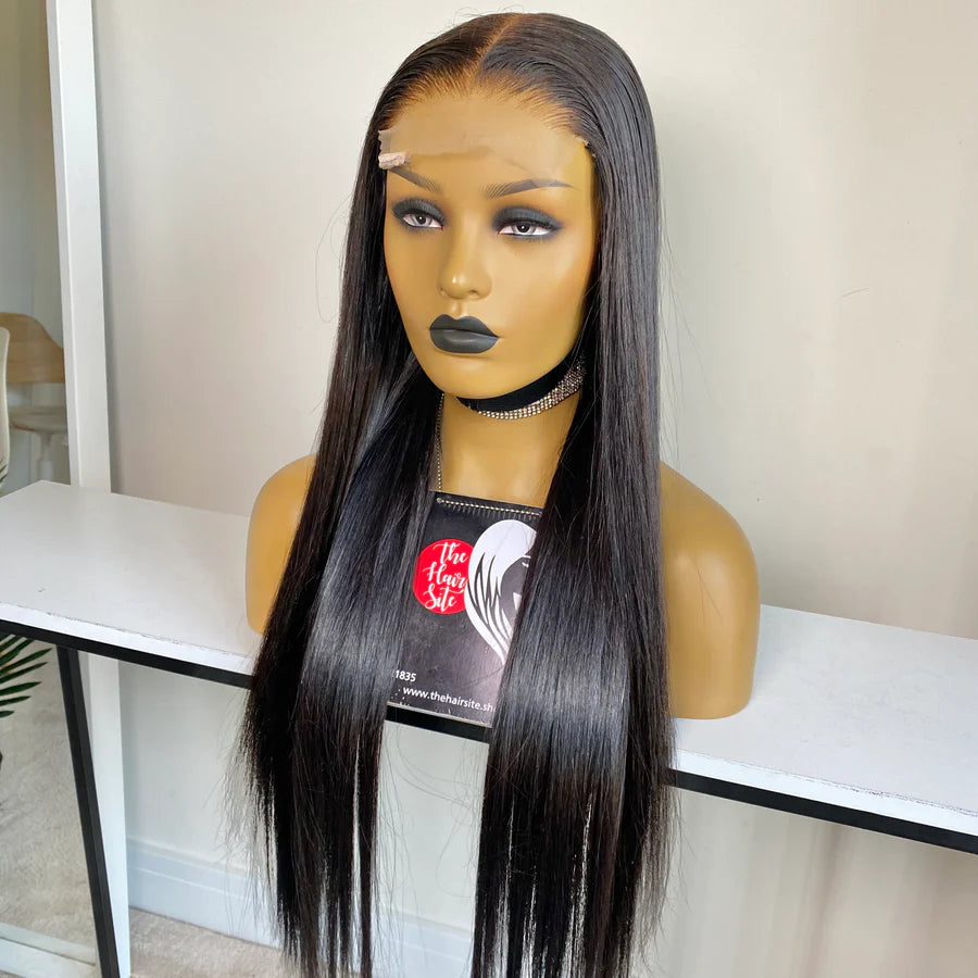 Lace wig with a pre - plucked hairline for a more natural lookLEXI 6 X 6 BONE STRAIGHT GLUELESS  WIG | READY TO SHIP