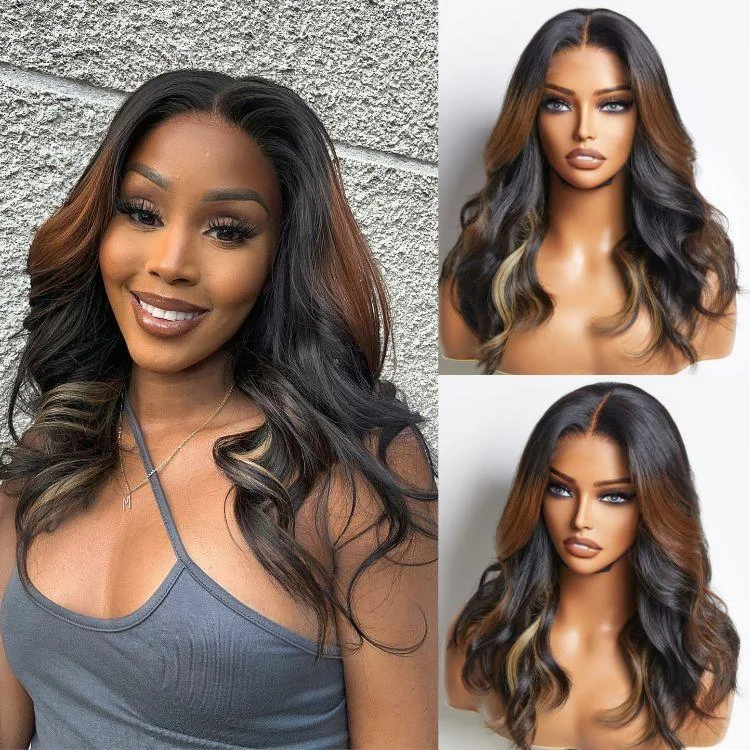 Human - hair wig with a silk - base cap for a comfortable and smooth feelLimited Design | Combo Highlight Loose Wave Glueless 5x5 Closure HD Lace Wig | Large & Small Cap Size