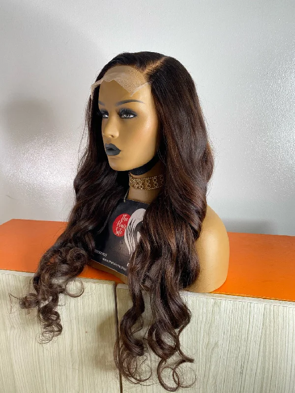 Full - lace wig with a natural - looking hairline for a seamless appearanceLUCY 6 X 6 | 13 X 6 BROWN WAVY WIG