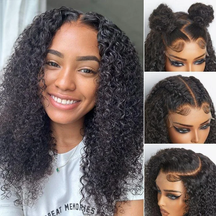 Virgin - human - hair wig with a natural - looking texture for a luxurious feelLuvme Hair PartingMax Glueless Wig Kinky Curly 7x6 Closure HD Lace Long Curly Wig Pre Cut & Plucked & Bleached Ready to Go