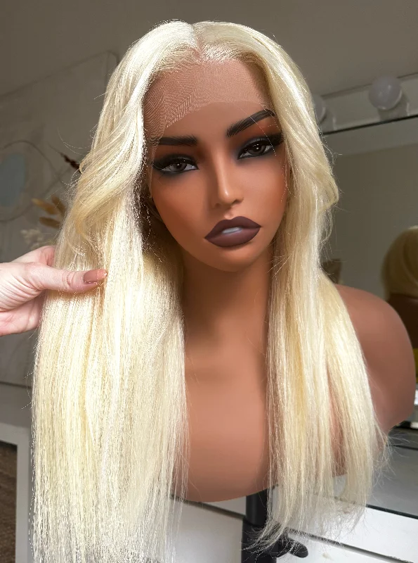 Human - hair wig in a jet - black color for a classic and timeless lookMONROE Human Hair Lace Front Wig ** READY TO SHIP **