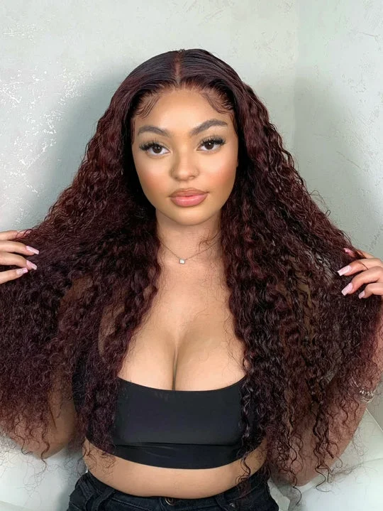 Peruvian - human - hair wig with a soft and manageable feelNadine 100% Human Hair Deep Wave Frontal Wig