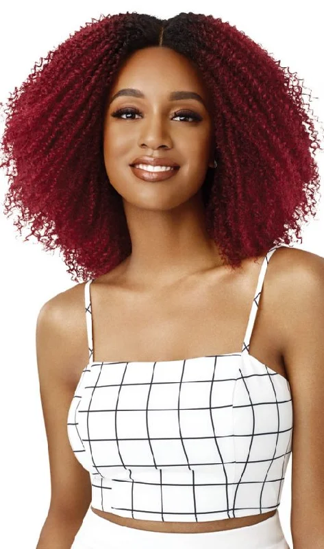 Lace wig with a curly texture for a bold and stylish choiceOUTRE BIG BEAUTIFUL HAIR LACE WIG 4B CROWN CURLS