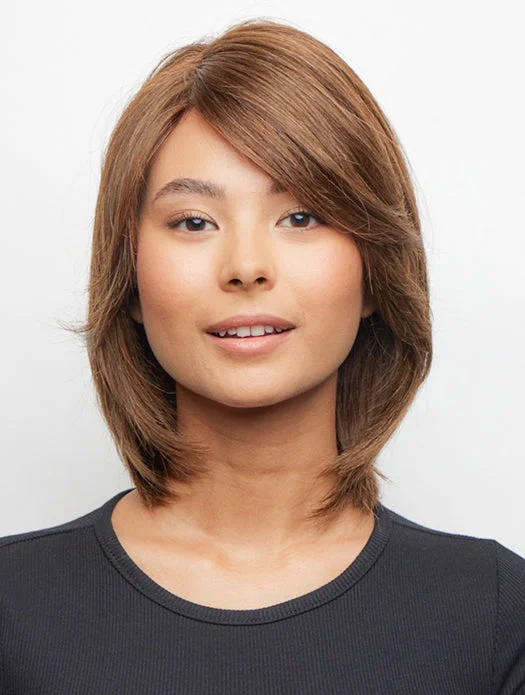 Human - hair wig with a side - part for a more flattering appearancepayton