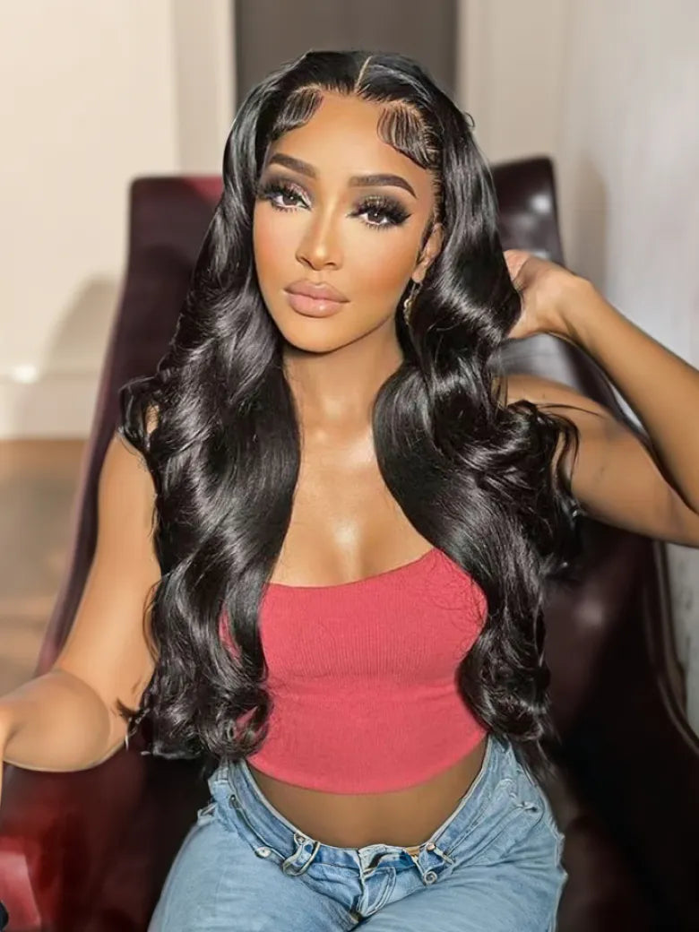 Lace wig with a side - swept bang for a sophisticated lookPre-Bleached Knots| Simidola Wear Go 4x6 HD Lace Body Wave Wig