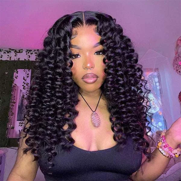 Lace wig with a pre - bleached knot for a natural - looking scalpPre-Bleached Knots| Simidola Wear & Go 4x6 HD Lace Wand Curls Wigs