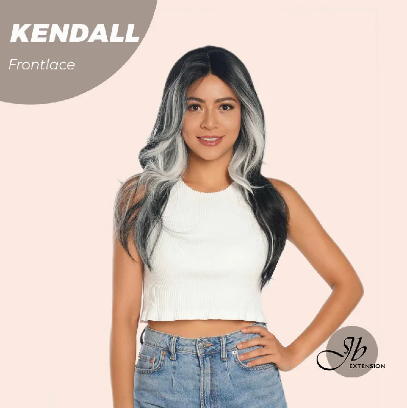 Lace wig with a pre - plucked hairline for a more natural lookJBEXTENSION 22 Inches Salt And Pepper Color Curly Pre-Cut Frontlace Glueless Wig KENDALL