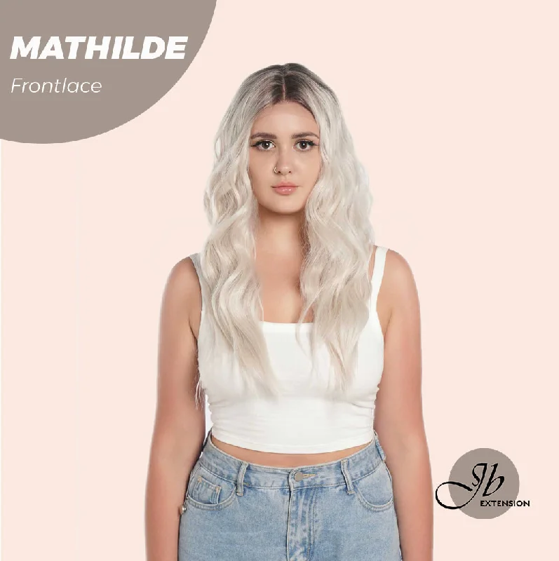 Human - hair lace wig for a luxurious and natural feelJBEXTENSION 24 Inches Body Wave Light Blonde With Dark Root Frontlace Glueless Wig MATHILDE