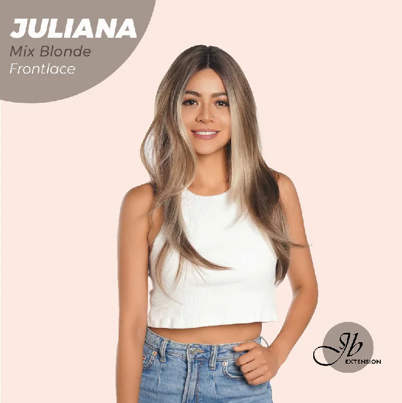 Lace wig with a platinum - blonde color for a bold and trendy look[PRE-ORDER] JBEXTENSION 26 Inches Wolf Cut Brown With Blonde Highlight Frontlace Glueless Wig JULIANA MIX BLONDE