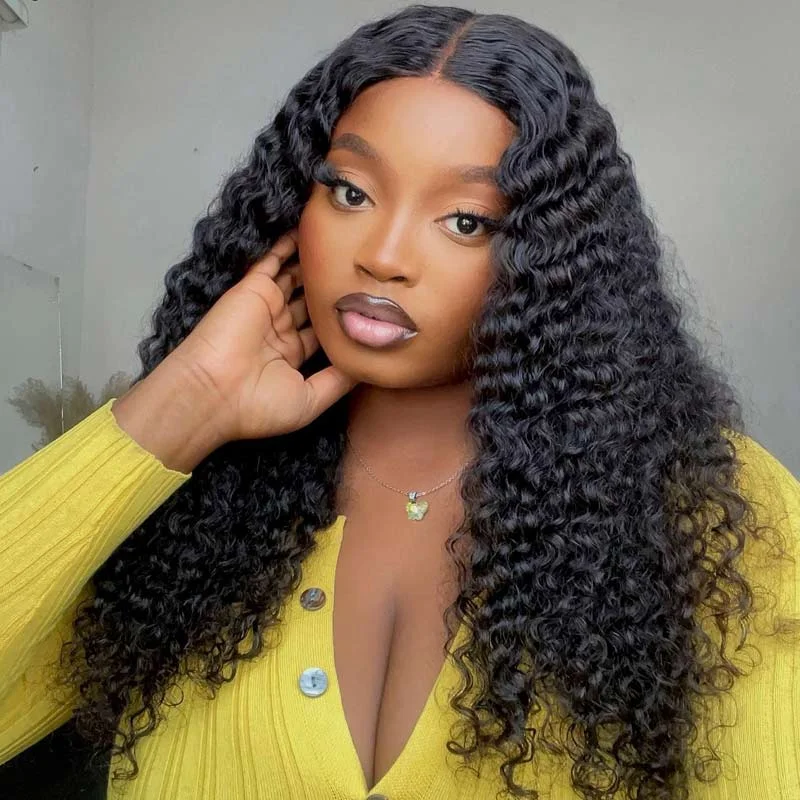 Lace wig with a wispy fringe for a soft and feminine lookPre-plucked Jerry Curly Hair 360 Lace Frontal Wig Human Hair Black Wigs