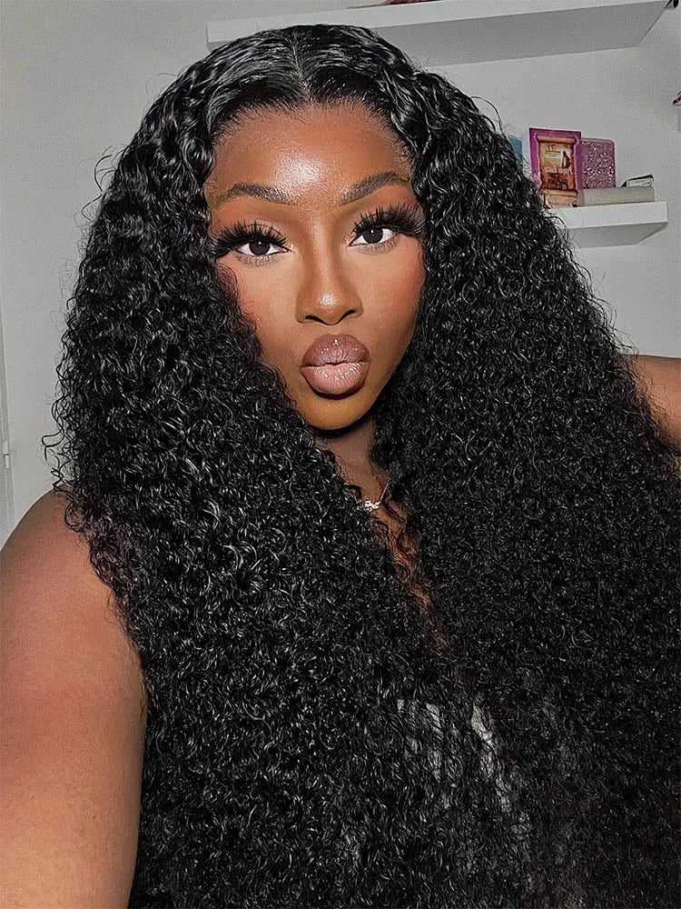 Human - hair lace wig for a luxurious and natural feelSimidola 13x4 HD Lace 200% Denisty Kinky Curly Wig Natural Pre Plucked