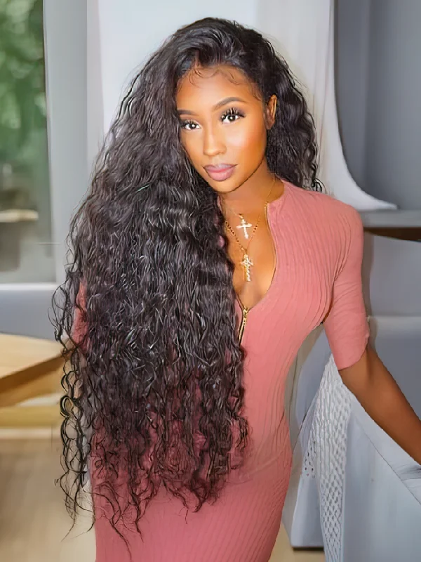 Adjustable - cap lace wig for a comfortable fitSimidola 5x5 Lace 200% Density Deep Wave Closure Wig