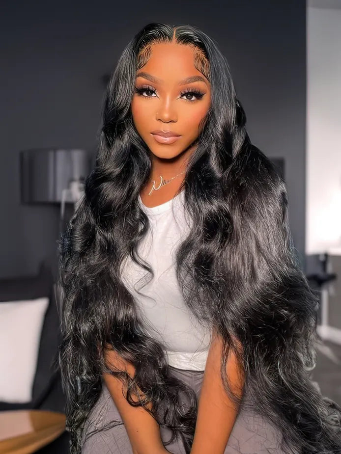 Lace wig with a middle - part for a classic and elegant styleSimidola 5x5 Lace 200% Density Body Wave Undetectable Lace Closure Wig