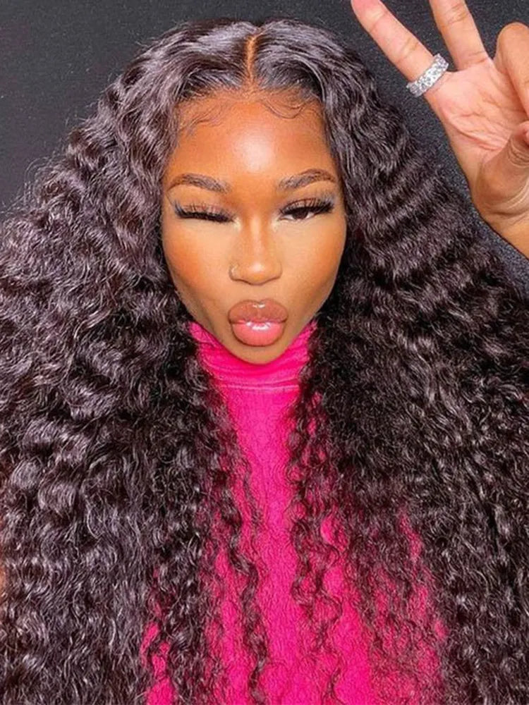 Lace wig with a 200 - density for a full and thick appearanceSimidola 4x4 HD Lace 200% Density Closure Water Wave Human Hair Wig