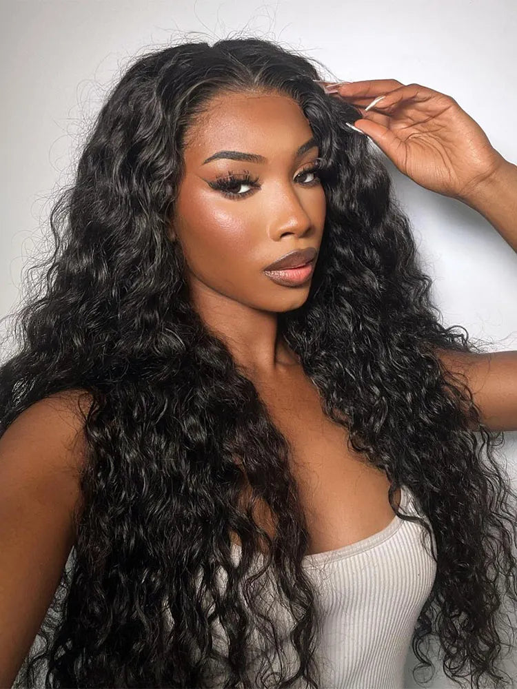 Lace wig with a side - swept bang for a sophisticated lookPre-Plucked | Simidola Wear & Go Glueless 13x4 HD Lace Water Wave Wig