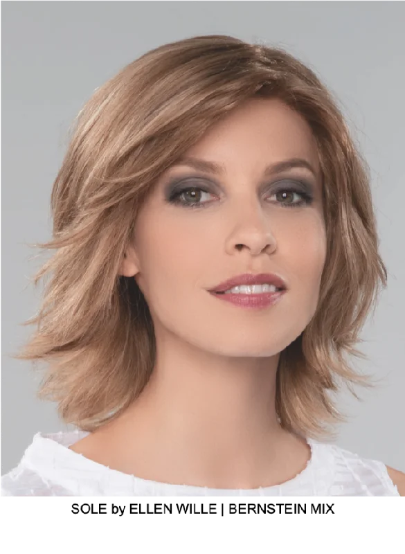 Human - hair wig with a straight texture for a sleek and minimalist lookSole European Remy Human Hair Wig