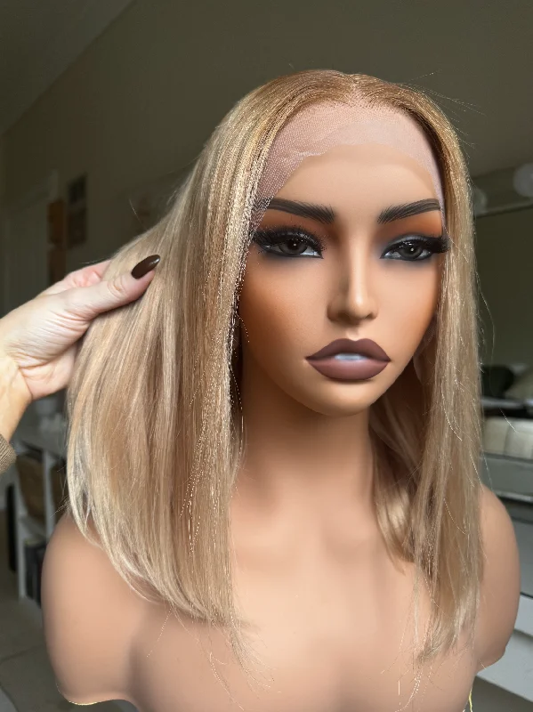 Human - hair wig with a straight texture for a sleek and minimalist lookTammy Blonde Human Hair Lace Front Wig **Ready To Ship**