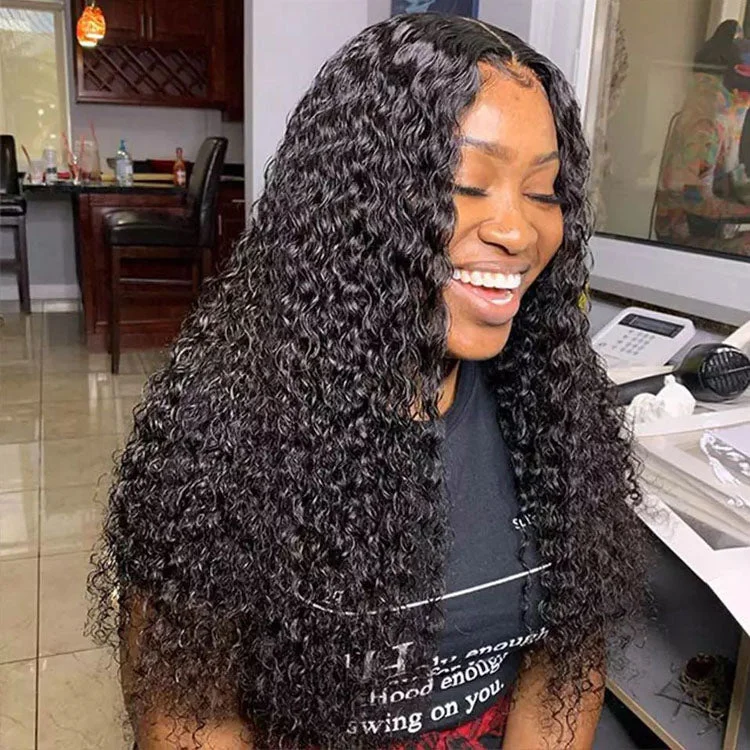 Lace wig with a natural - looking root for a more realistic lookUndetectable HD Transparent 5x5 Lace Closure Wig Glueless Jerry Culry Human Hair Lace Wig 10A Grade