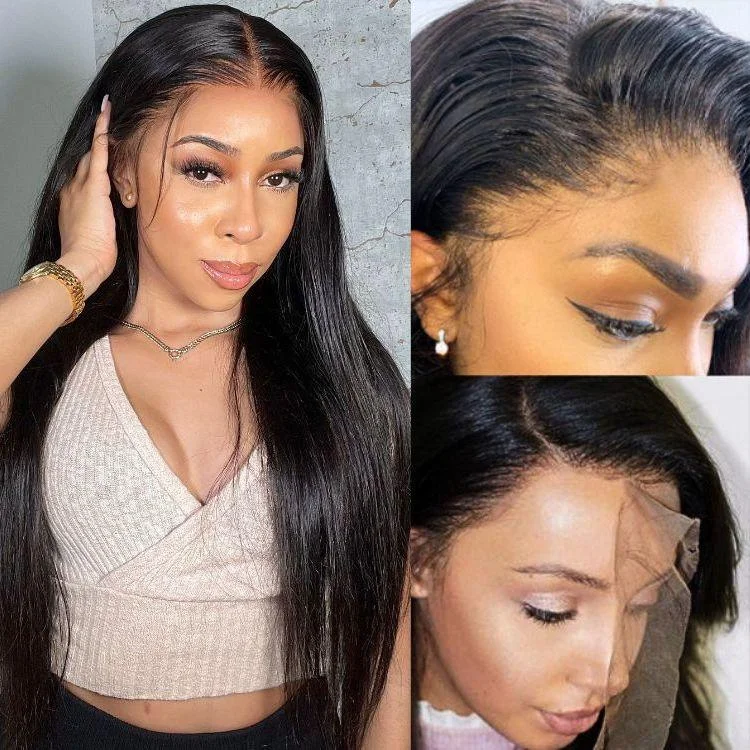 Human - hair wig with a side - part for a more flattering appearanceLuvme Hair 180% Density | Silky Straight 13x4 Frontal HD Lace Glueless Long Wig 100% Human Hair