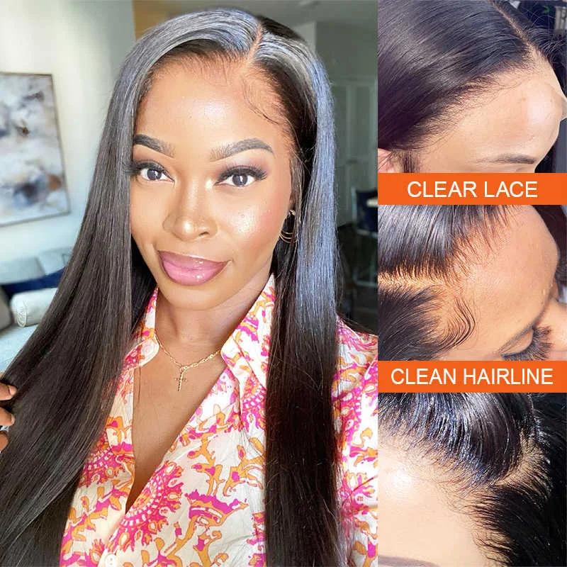 Lace wig with a silk - base cap for a comfortable and smooth feelStraight Human Hair 13X6 Lace Front Wig *NEW* CLEAR HD LACE & CLEAN HAIRLINE [ LFW11 ]