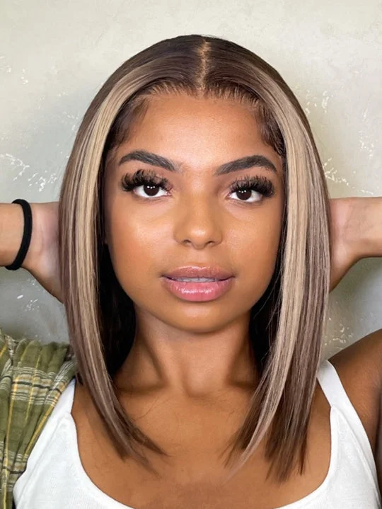 Virgin - human - hair wig with a natural - looking texture for a luxurious feelYasmin 100% Human Hair 613 Frontal Wig