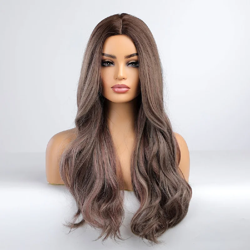 Colored wig with a silk - base cap for a comfortable and smooth feel24 Inches Soft Curls Synthetic Wig - Anais